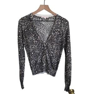 Victoria's Secret Cheetah Print Cardigan 100% Cotton Women’s Size Small